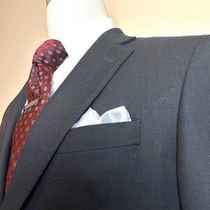 Charles Tyrwhitt Birdseye Grey Suit 40L‎ Pants 34 EUC
